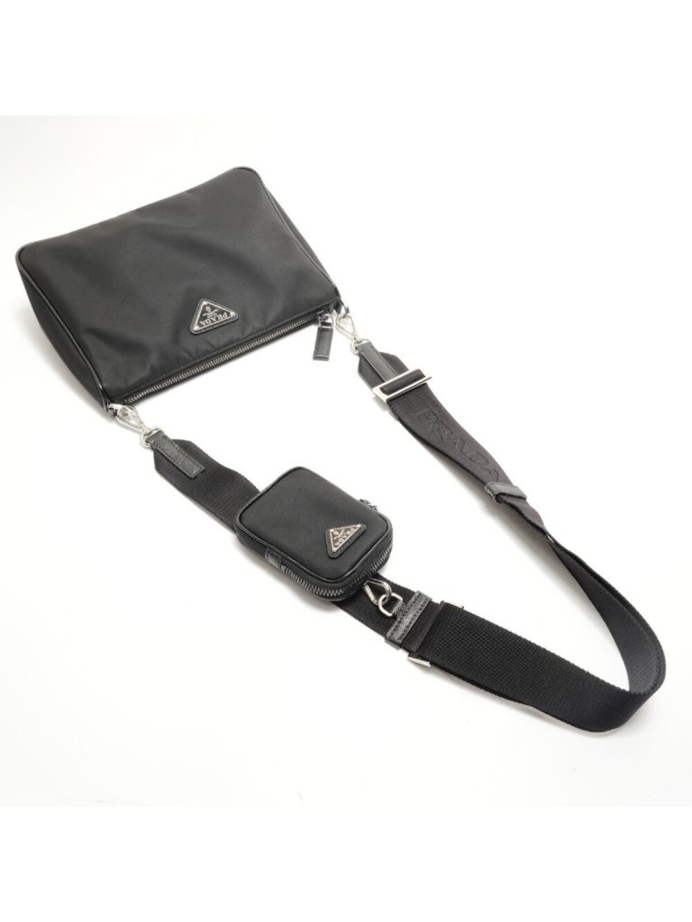 Prada Shoulder Bag with Triangular Plate Pouch - Picture 8 of 10